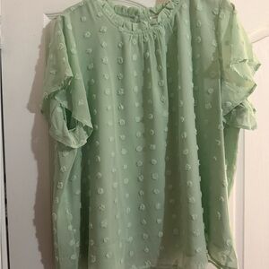 NWOT Chic Soul green “gracefully simple” top 3x